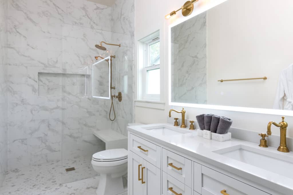 Bathroom Remodeling in Master Bath with Dual Sinks