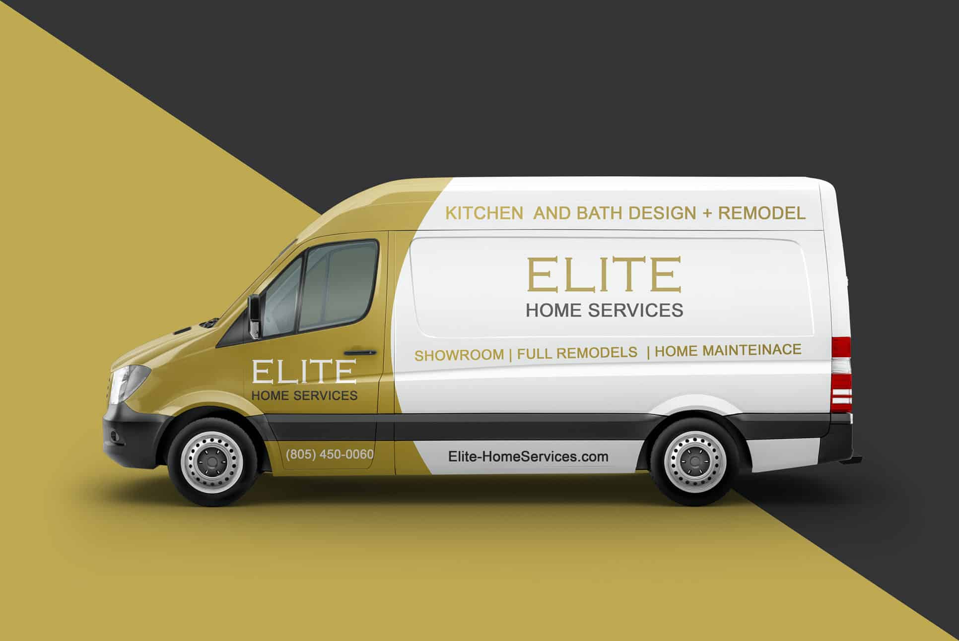 Elite Home Services van wrap side view