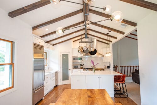 Carpinteria Kitchen Remodeling for Chef with exposed beams